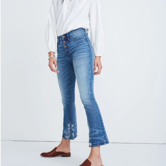 Madewell Petite Cali Demi-Boot Jeans in Bess Wash - Picture 1 of 9